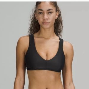 NWT Lululemon Waterside V Swim Top Black Sz 10 C/D